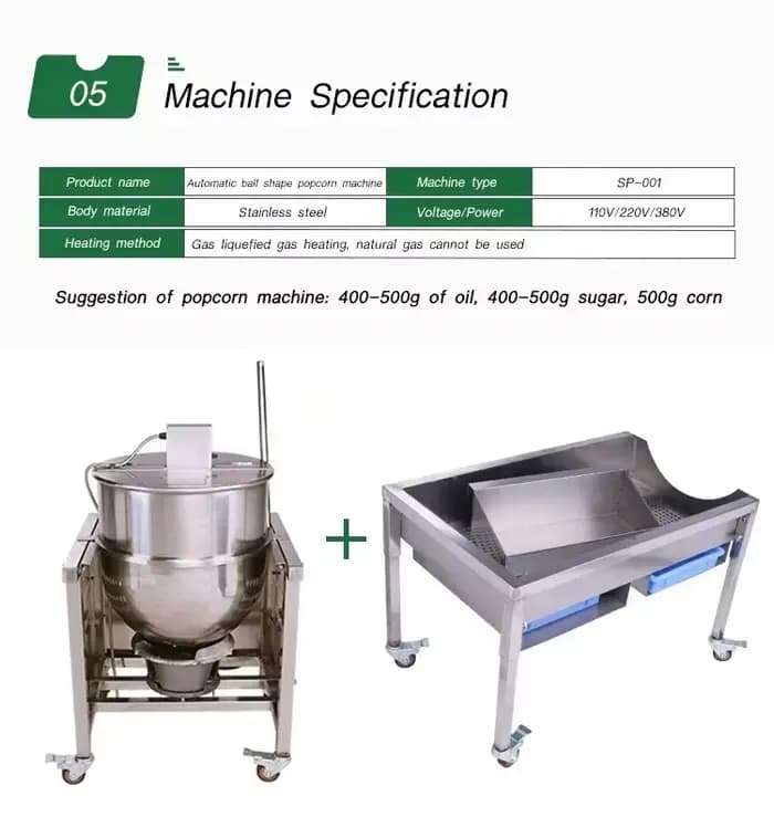 Machine à pop-corn au caramel avec pot de fusion intégré : chauffe le sucre et mélange le maïs en une seule étape pour des collations simplifiées