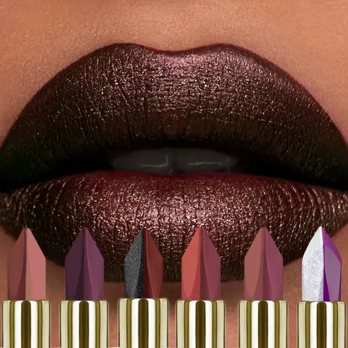 Rouge à lèvres bicolore pailleté et mat