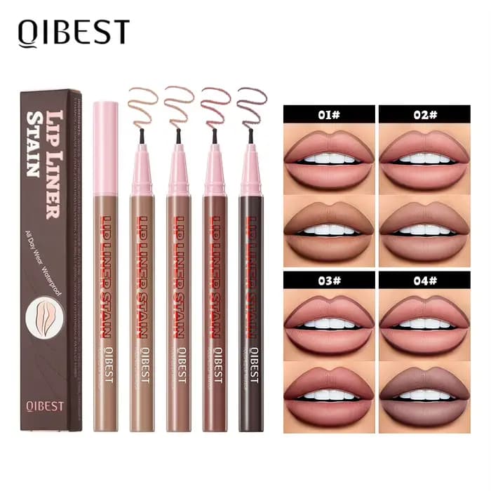 QIBEST Crayon à Lèvres Liquide Mat Imperméable Effet Repulpant Teinte Naturelle Contour