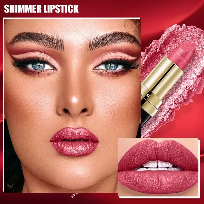 Rouge à lèvres en velours pailleté nacré