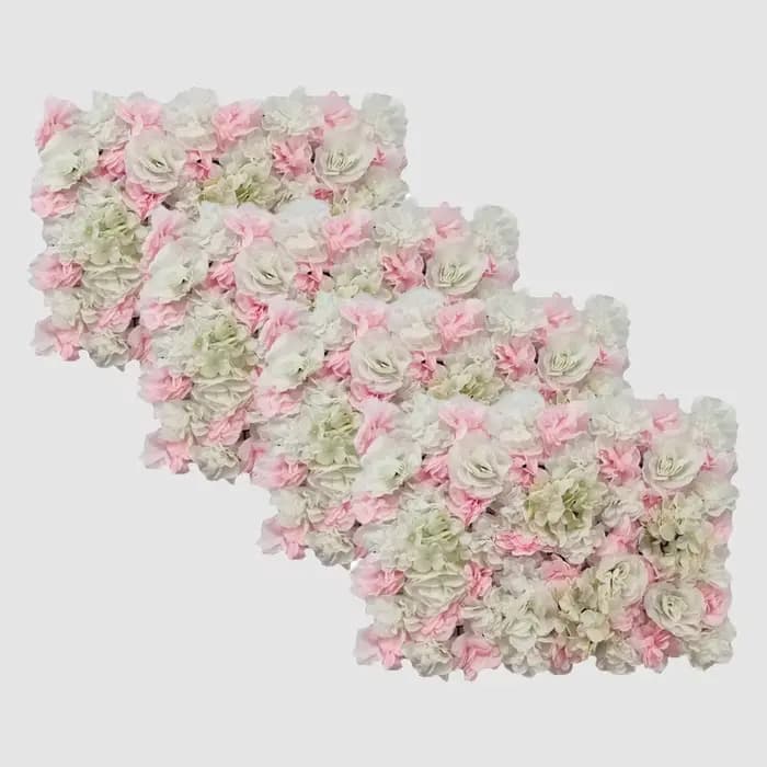 Toile de fond murale à fleurs, 4 pièces, panneaux muraux floraux 60x40cm, panneau de fleurs 3D pour décor de fête prénuptiale de mariage