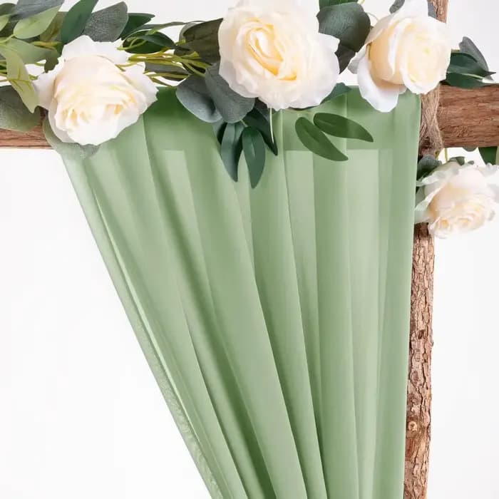 Chemin de Table de mariage en mousseline de soie vert sauge, réglage de Table en gaze transparente, Vintage, décoration de Table pour salle à manger, fête d'anniversaire, FestivalCake