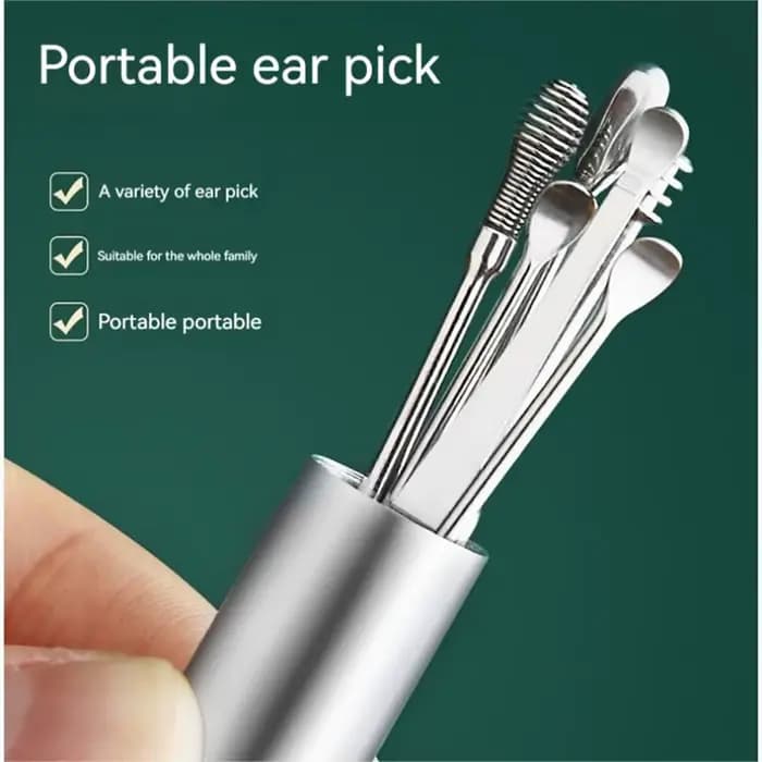 Nettoyeur d'oreille 6 pièces/ensemble cure-oreille dissolvant de cire d'oreille cuillère d'oreille Curette nettoyage d'oreille spirale cure-oreille facile élimination du cérumen Gadget de soin des ore