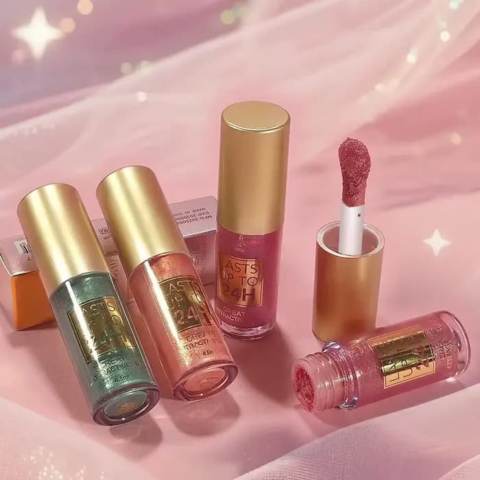 Vernis à lèvres à paillettes vertes