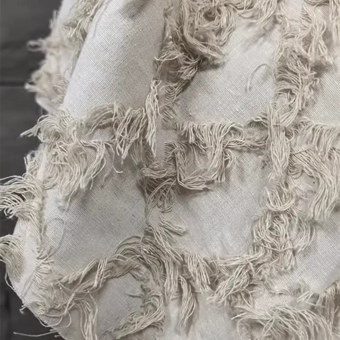 Tissu en coton et lin de Style chinois Vintage, matériel à franges découpées pour robes, vêtements, couture de styliste, vente en gros de mode pour femmes