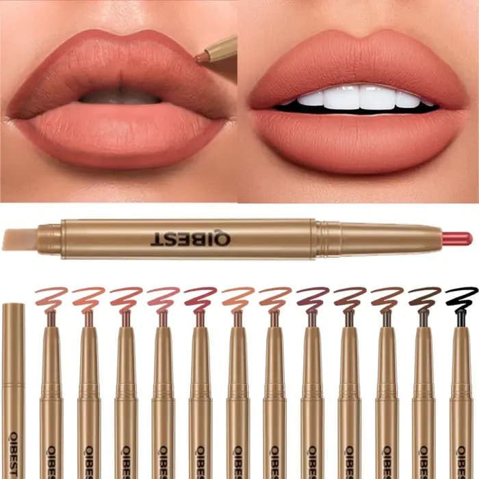 Double tête noir crayon à lèvres et brosse stylo brume mat velours Contour teinte rouge