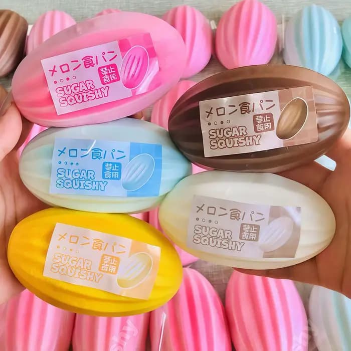 Jouet anti-stress Kawaii en forme de melon, en PU souple, à remontée lente, type Mochi, pour la décompression, décoration de bureau, cadeau mignon