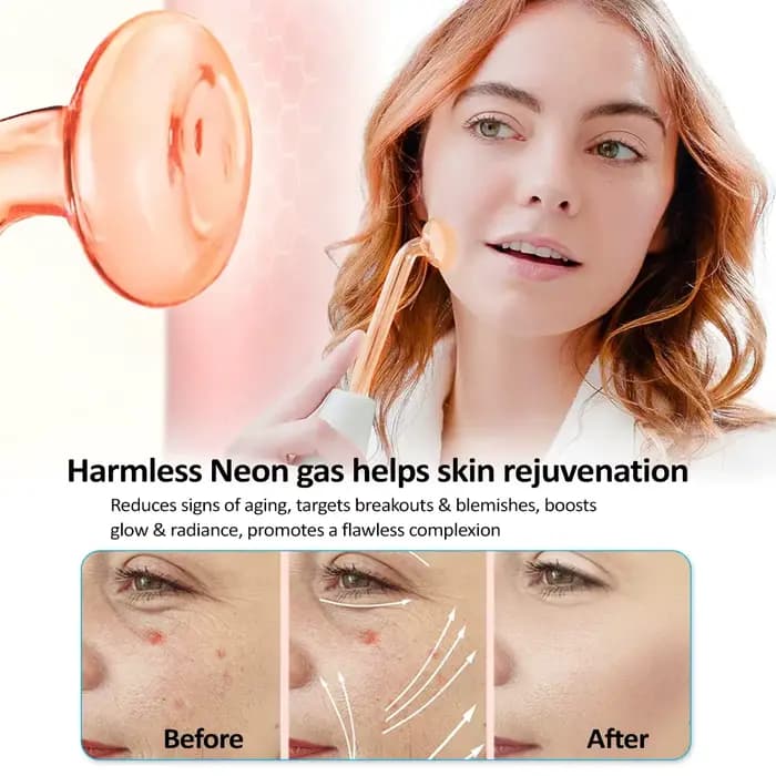 Appareil facial haute fréquence avec électrode en verre pour le traitement des rides et les soins du visage