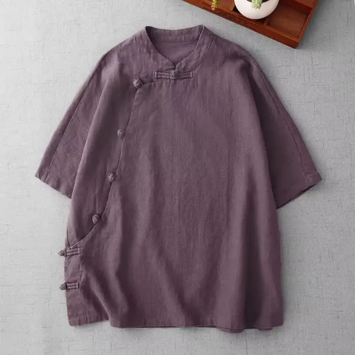 Vêtements bouddhistes en coton et lin pour femmes, chemise de méditation à manches courtes, vêtements de thé, nouveau haut chinois
