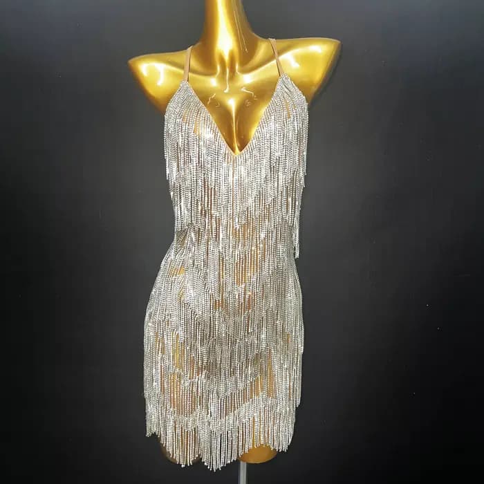 Robe de fête d'anniversaire transparente avec strass, tenue de performance transparente, costume sexy, vêtements de boîte de nuit, plusieurs couleurs