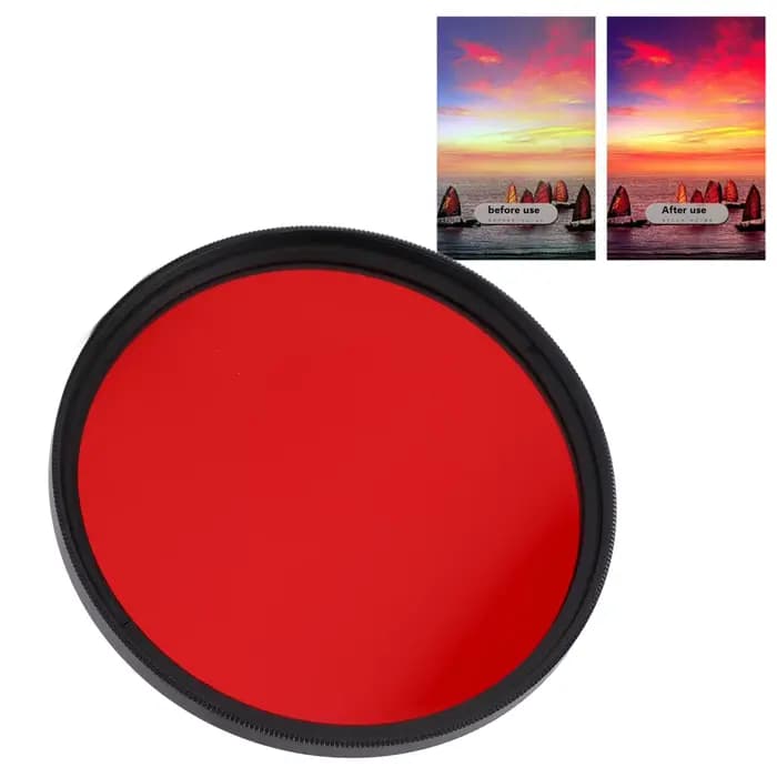 Filtre rouge cadre en alliage d'aluminium verre optique fileté filtre d'objectif d'appareil photo 67mm 62mm 58mm 55mm 52mm pour la photographie d'appareil photo reflex numérique