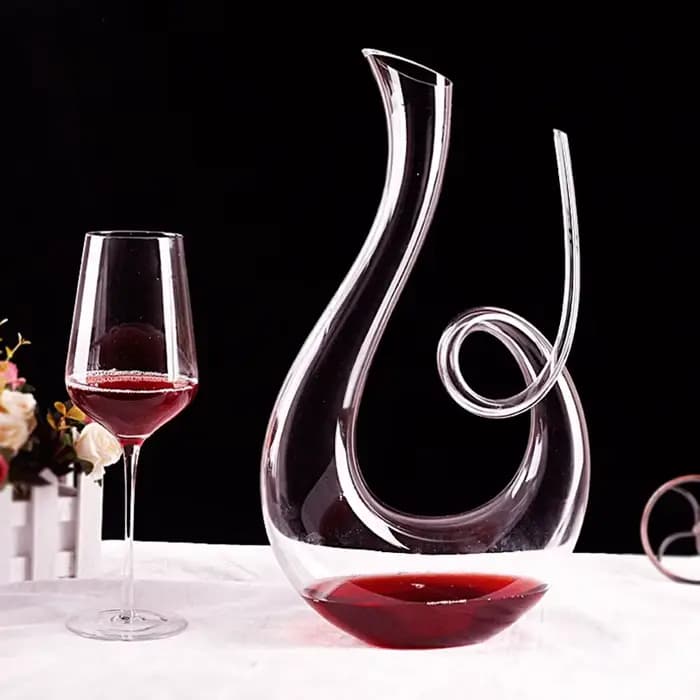 FZRed-Carafe à Vin Soufflée à la Main Sans Plomb, Ensemble d'Aérateur de Champagne en Clip à la Mode pour Bar et ix