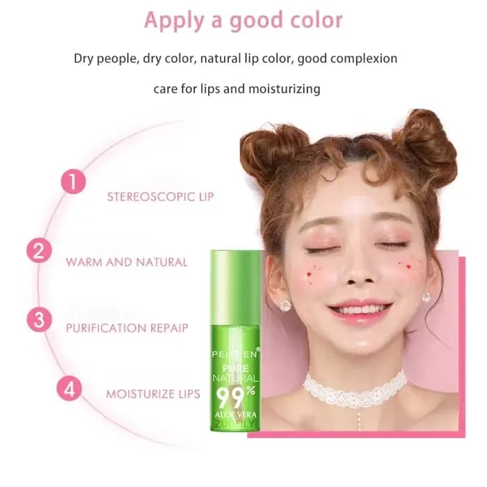 1 pièces hydratant naturel Aloe Essence brillant à lèvres couleur variable Portable imperméable longue durée nutritif