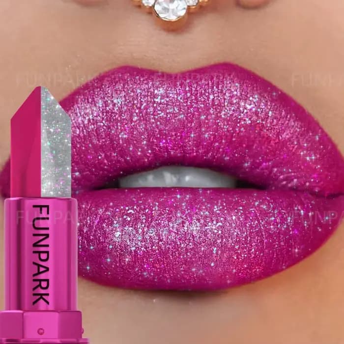 1PC Rouge à lèvres sexy à paillettes bicolore