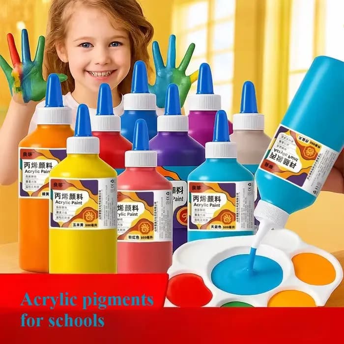 Peinture acrylique imperméable anti-décoloration 500 ml pour peinture murale, peinture sur gypse, artisanat et fournitures artistiques