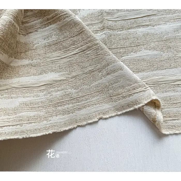 Rideaux en lin Jacquard blanc, tissu Double couche rayé en relief texturé en détresse, jupes de styl