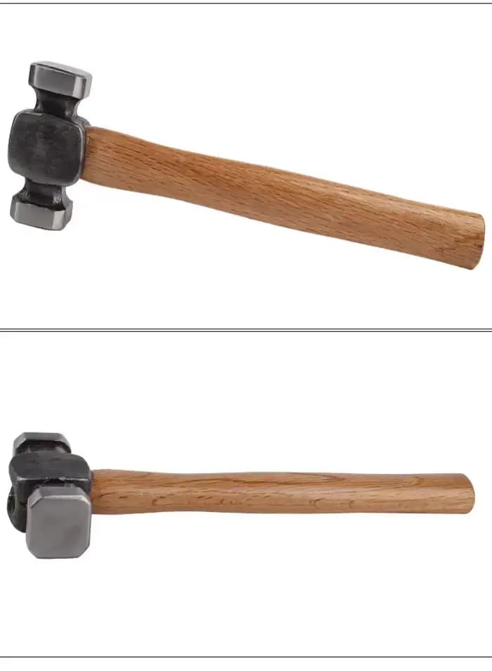 Marteau en fer, forgeage de forgeron, manche en bois domestique, outils de forgeage manuel, manche e