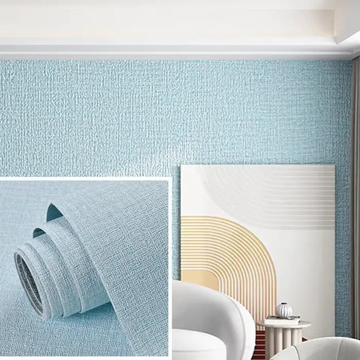Papier peint autocollant 3D en PVC épaissi, couleur unie, imperméable, pour rénovation murale, 50 cm