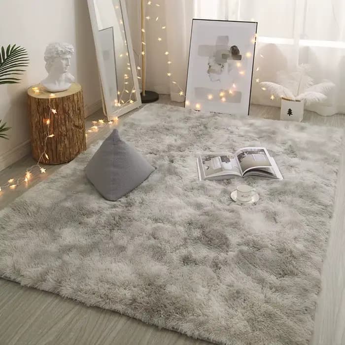 Tapis en peluche pour salon, tapis gris moelleux pour chambre à coucher, tapis antidérapant pour cou
