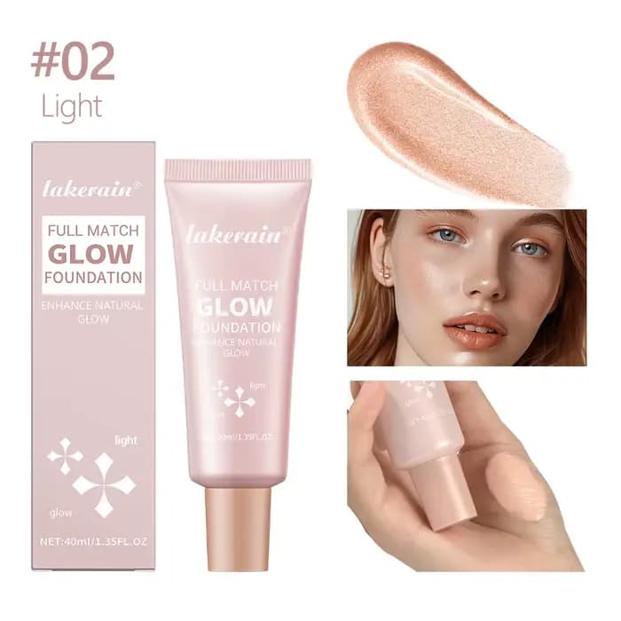 Fond de teint brillant, rehausseur de lueur naturel, Base légère hydratante, surligneur polyvalent,