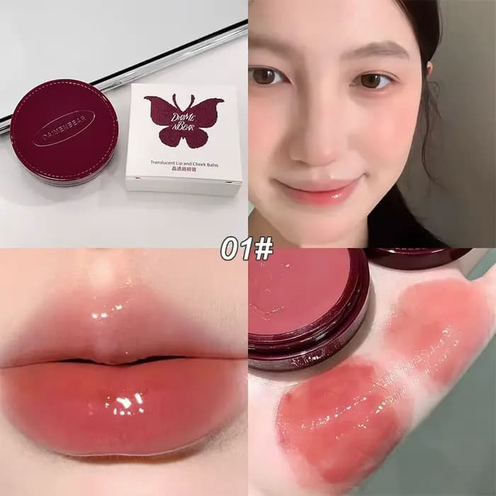 Palette de maquillage crème double usage lèvres et joues, rouge rose, waterproof, monochrome, illumi
