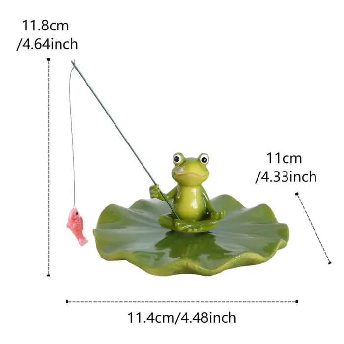 Statue de grenouille flottante, design pêche, décoration de bassin, étanche, mignonne, réaliste, fig