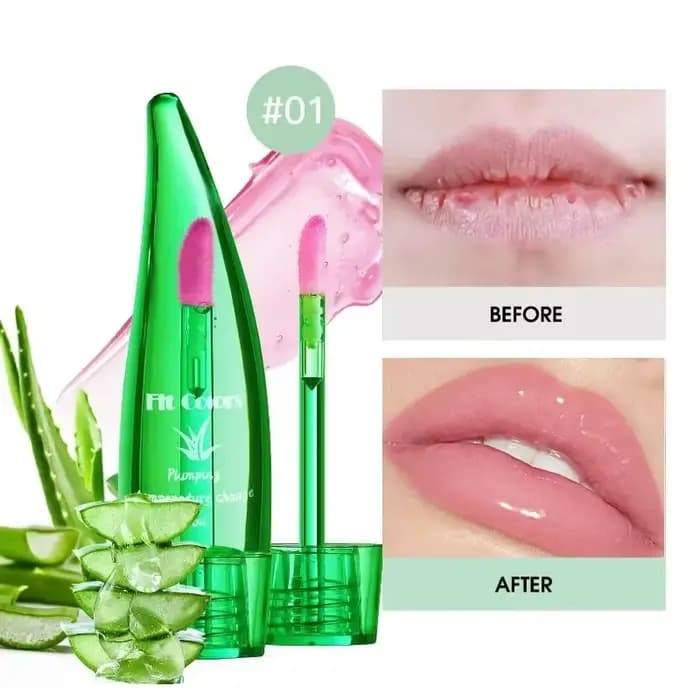 Brillant à lèvres à l'aloe Vera, huile repulpante au Chili, hydratant longue durée, couleur thermoch