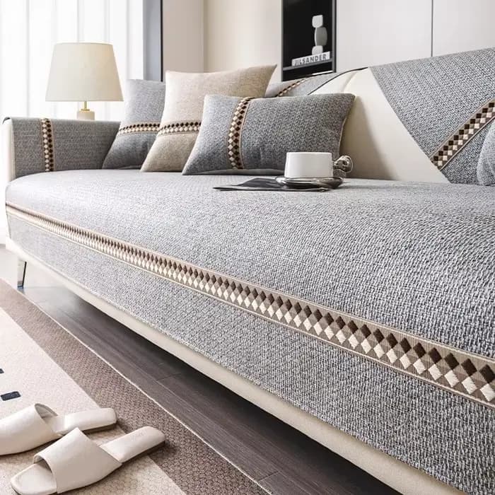 Housse de canapé universelle en coton et lin, serviette quatre saisons, tapis de canapé de couleur u