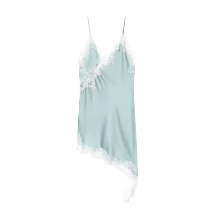 MUJER dentelle Slip Mini robe femmes Satin dos nu robe d'été femme asymétrique fête femmes robe Sexy