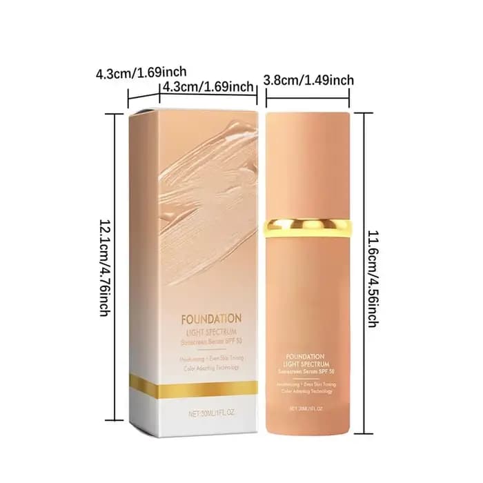 Fond de teint liquide 4 en 1, sérum de protection solaire à spectre de lumière, liquide hydratant, c