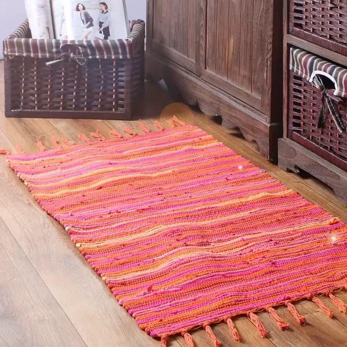 Tapis nordique en coton et lin, pour salon, chambre à coucher, zone d'épissure, Long absorbant l'eau