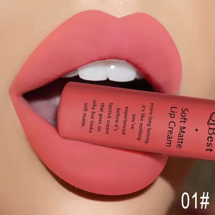 QIBEST Sexy velours mat brillant à lèvres liquide rouge à lèvres brillant à lèvres beauté rouge nu i