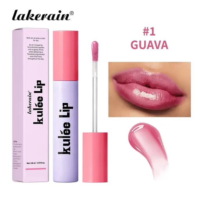 Lakerain Kulfée huile pour les lèvres hydratant longue durée 9 couleurs brillant à lèvres Non collan