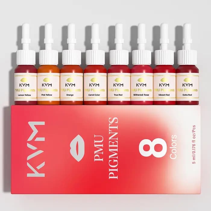 KVM 8 couleurs 5ML encre de tatouage pour les lèvres encres de Microblading maquillage Semi Permanen