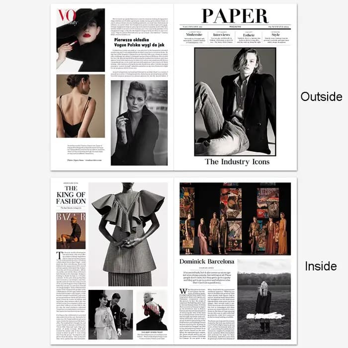 Affiche de mode rétro pour la photographie, journal anglais modèle, accessoires photo, ensemble de f