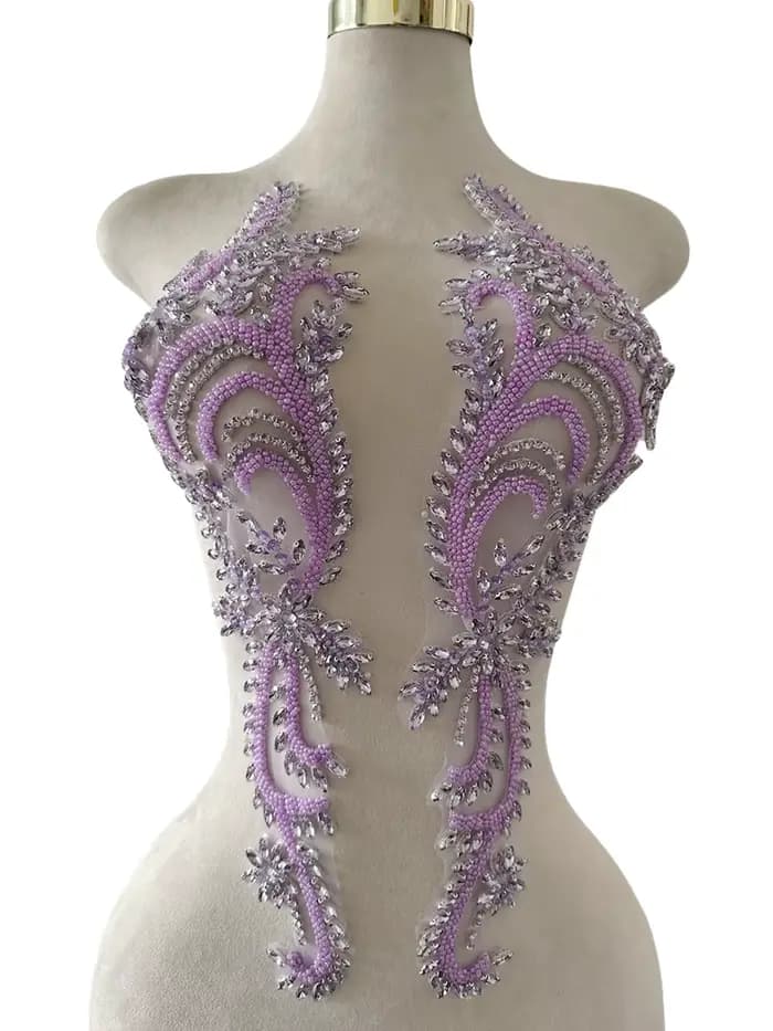 18 couleurs col en V profond une paire d'accessoires de robe de soirée perles Tulle vêtements décora