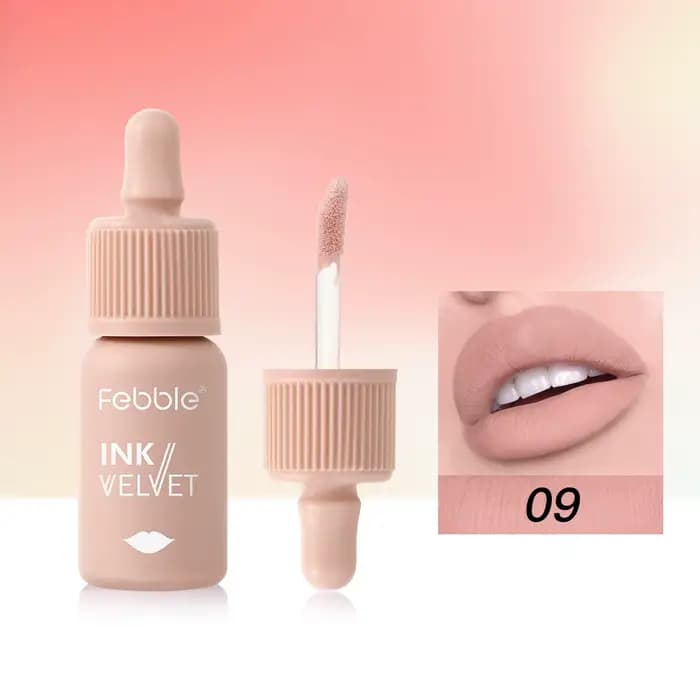 Febble 12 Document Ink Jules Gloss 256 Nude Velvet Liquid Lipstick, Cosmetics multifonctionnel longu