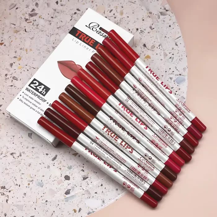 Ensemble de rouges à lèvres longue durée, 12 pièces, avec crayon professionnel et brillant à lèvres