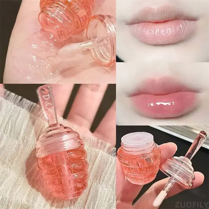 Belle Pot de miel huile pour les lèvres fruits frais baume à lèvres longue durée hydratant clair hui