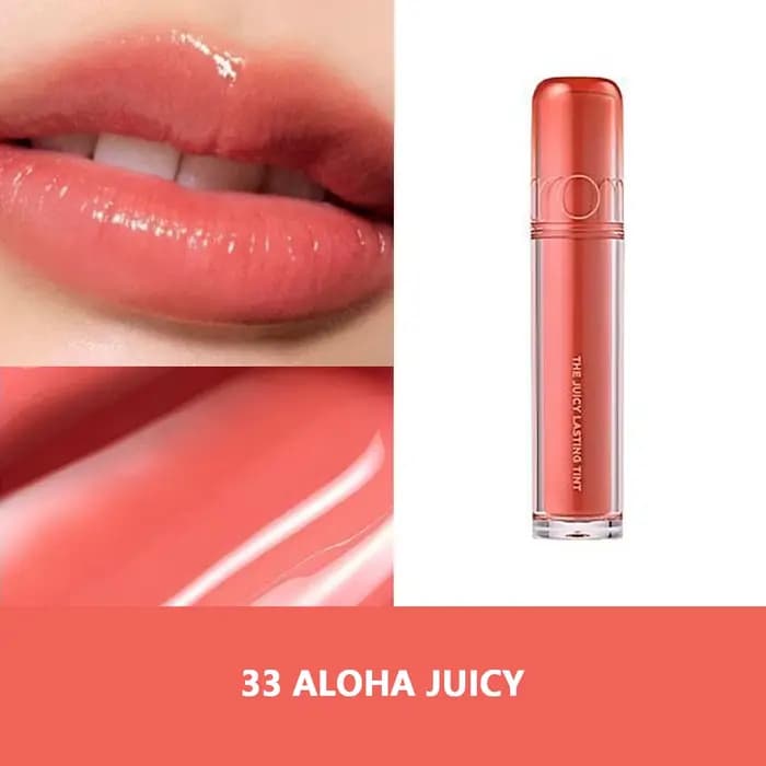 rom&nd THE JUICY LASTING TINT - 10 Teintes, Fini Brillant Effet Miroir, Gloss à Lèvres, Maquillage d