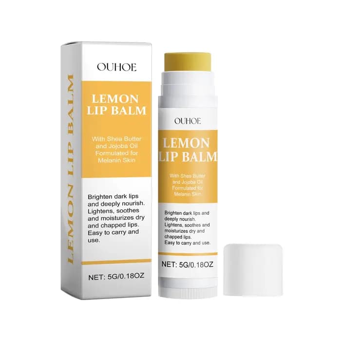Baume à lèvres citron gingembre curcuma mélanine foncée enlever masque brillant huile exfoliant prop