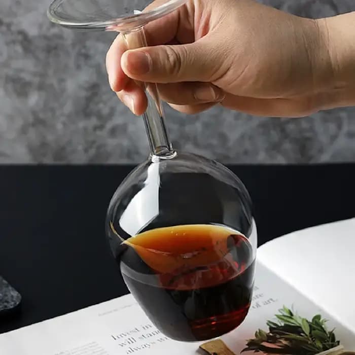 Verre à vin créatif à l'envers, tasse à vin rouge à longue tige de 400ML avec un Design inversé amus