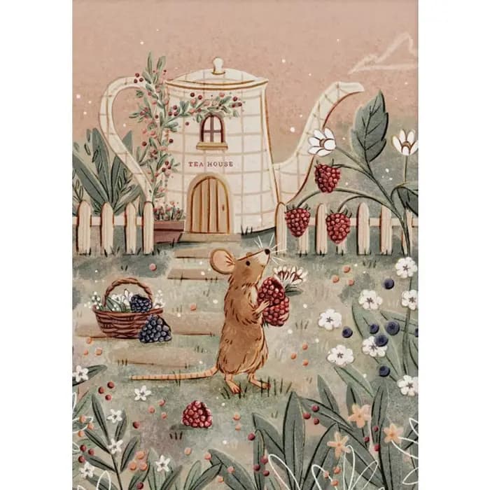 Affiche illustrée d'histoires du coucher, animaux de la forêt mignons, lapin, renard, souris, peintu