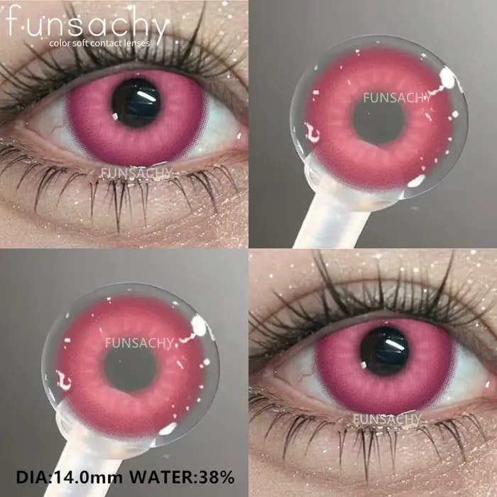 FUNSACHY 1 paire de lentilles de contact colorées Cosplay pour les yeux colorés mode rose lentilles