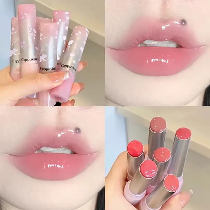 Plat fleuri langue brillant à lèvres miroir vernis à lèvres bip lèvre eau lumière maquillage durable