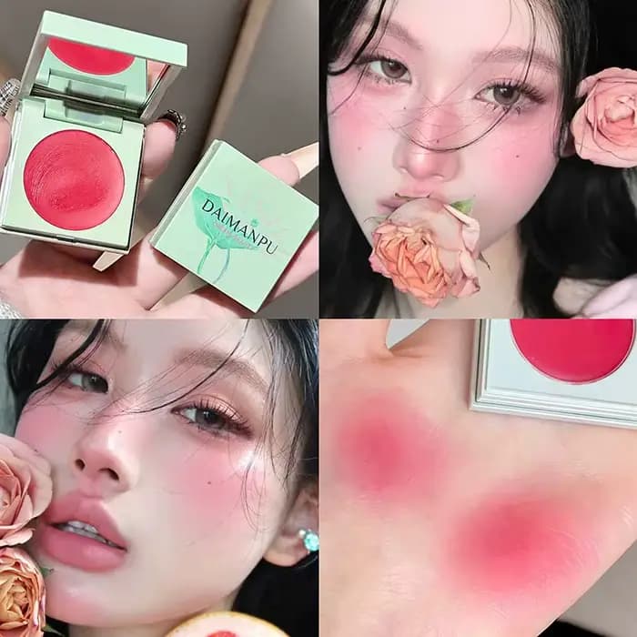 Lotus Tales Crème pour lèvres et joues 2 en 1 – Baume multi-usage hydratant à rinçage rosé naturel,