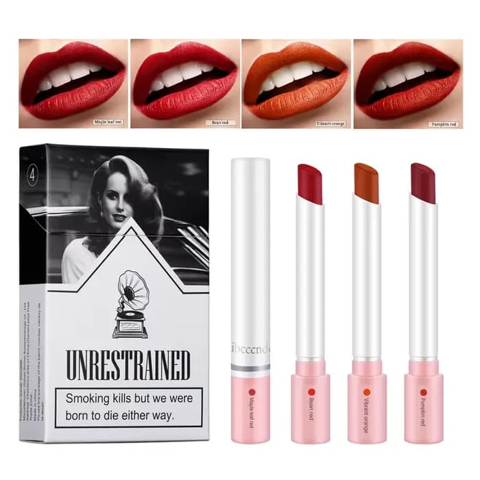 4 couleurs maquillage rouge à lèvres cosmétiques rouge à lèvres ensemble teinte à lèvres brillant à