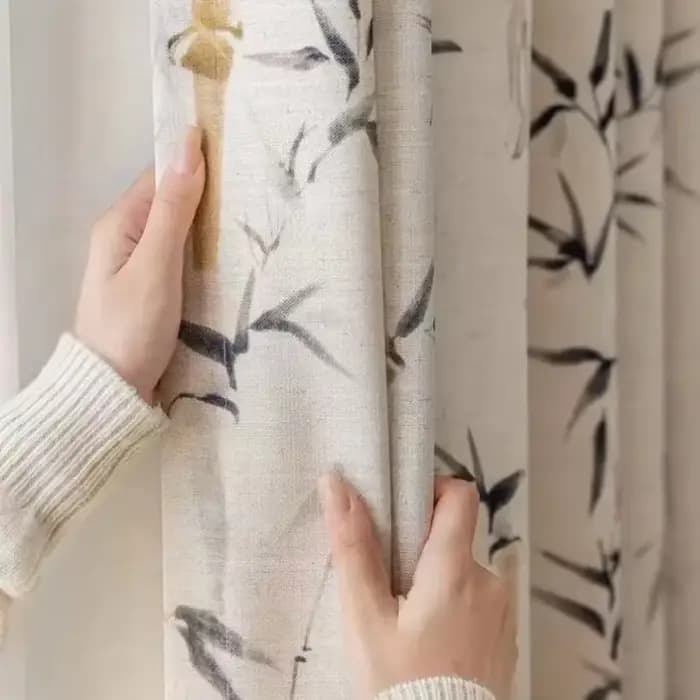 Cotton Linen French Curtains for Living Room Bedroom Dining Tulle Custom Size Classic Decor Nature V