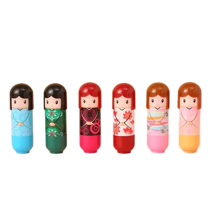 Baume à lèvres hydratant, poupée Kimono, soins pour les lèvres, mignon Kawaii, maquillage, saveur de