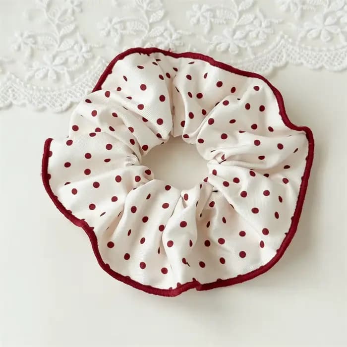 Série rouge à pois motif à carreaux nœud à volants bandeau de cheveux haute Onytail élastique bandea